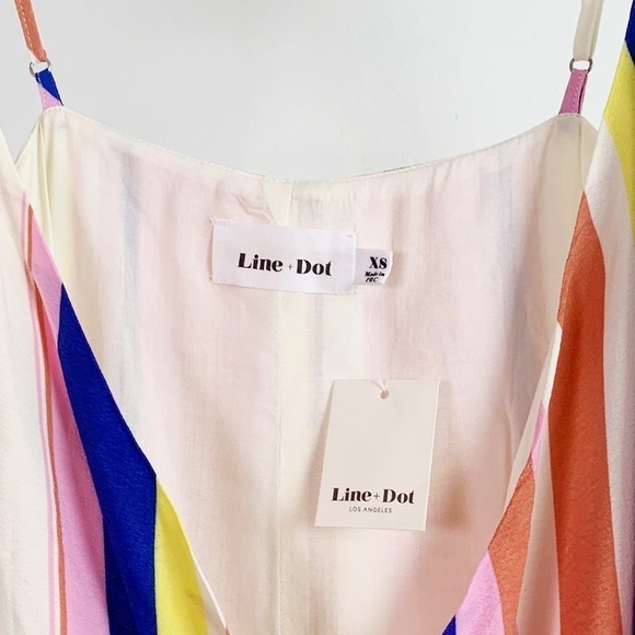 NWT Line + Dot Revolve Shopbop Rainbow Stripe Wrap Maxi Dress - Picture 4 of 6